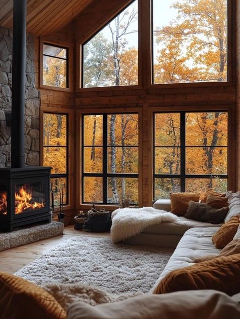 Fireplace Ideas Cabin, Luxurious Log Cabins, Cabin In Vermont, Modern Log Cabin Homes, Log Homes Interiors, Log Cabin Homes Interior Decor, Log Cabin Houses, Log Cabin Homes Interior, Log Home Living Room