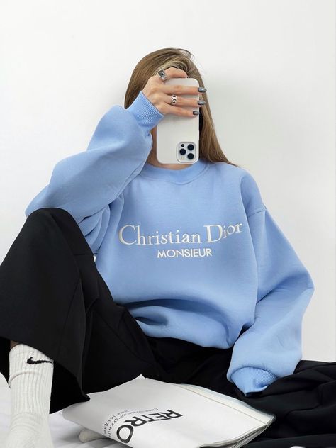 Dior Sweatshirt, Blue Sweatshirt, Christian Dior, Dior, Phone Cases, New York, History, High Quality, Gifts