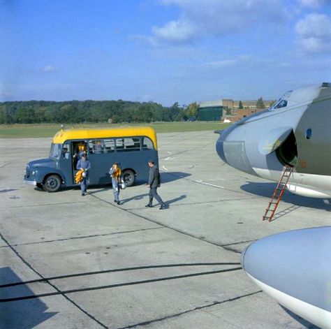 A view of a Vickers Valiant B(K).1 aircraft of No 49 Squadron undergoing preparations for a flight at its base of RAF Wittering, Cambridgeshire. Vickers Valiant, Handley Page Victor, Raf Aircraft, Avro Vulcan, Sky People, Air Force Aircraft, Army Truck, British Aircraft, Military Technology