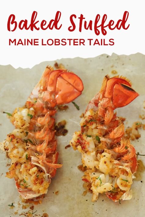 This holiday season, indulge in these tender stuffed Maine Lobster tails that not only look gourmet but are incredibly easy to make at home too. Stuffed Lobster Tail Recipe Baked, Baked Stuffed Lobster Tails, Lobster Tail Meal Ideas, Lobster Tail Recipe Baked, Stuffed Lobster Tail Recipe, Lobster Appetizer Recipes, Lobster Stuffing, Stuffed Lobster Tail, Baked Stuffed Lobster