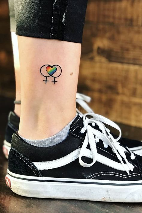 Gay Pride Tattoos Gay Pride Tattoos, Equality Tattoos, Lesbian Tattoo, Lgbt Tattoo, Couples Tattoo, Gay Tattoo, Pride Tattoo, Rainbow Tattoos, Tattoos Unique