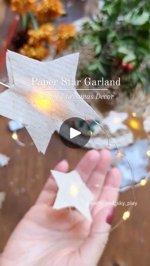 Star Garland Diy, Paper Star Christmas, Paper Star Garland, Brown Wrapping Paper, Diy Christmas Star, Anna Craft, Tree For Christmas, Easy Christmas Craft, Barn Christmas