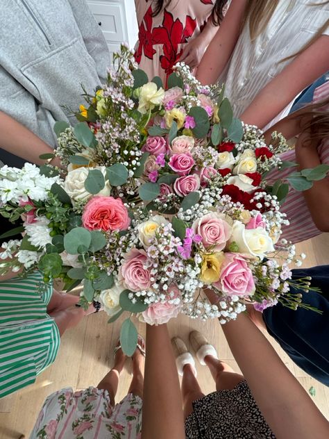 #homecoming#flowers #bouquets Home Coming Bouquet, How To Make Hoco Bouquet, Colorful Homecoming Bouquet, Colorful Bouquet Hoco, Diy Homecoming Boquet, Homecoming, Flowers