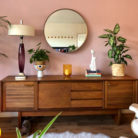 Mid century sideboard - Gaff Shop Long Sideboards Living Room, Sideboard Pink, Pink Sideboard, Midcentury Sideboard Tv, Upcycled Ercol Sideboard, Mid Century Sideboard Uk, Retro Sideboard, Sideboards Living Room, Mid Century Sideboard