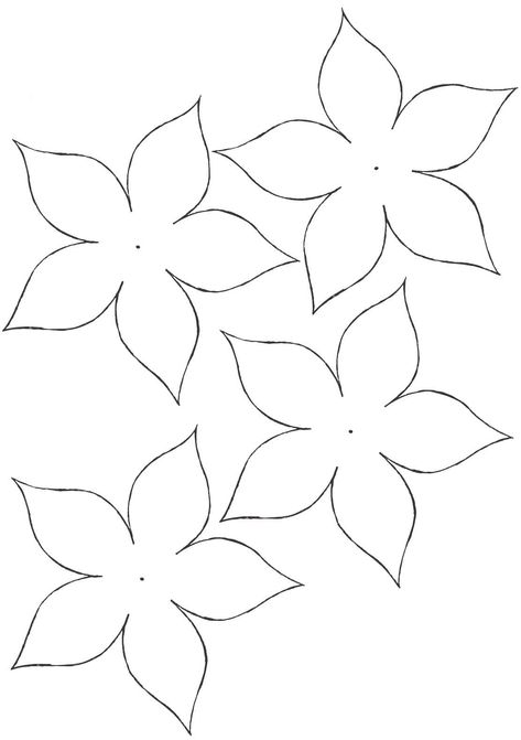 Felt Flower Template, Felt Flowers Patterns, Flower Petal Template, Flower Templates Printable, Felt Flower Tutorial, Paper Flower Patterns, Paper Flower Template, Paper Flowers Craft, Pola Sulam