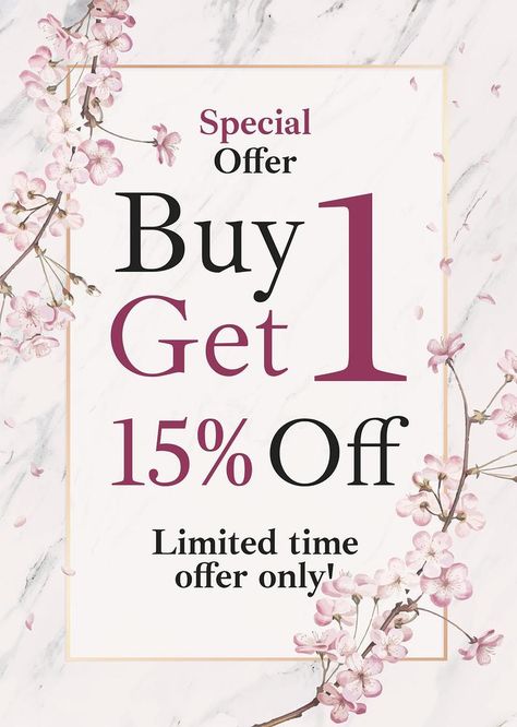 Special Offer Poster, Offer Poster, Sales Template, Aesthetic Templates, Advertisement Template, Cherry Blossom Flowers, Psd Template Free, Aesthetic Template, Awesome Designs