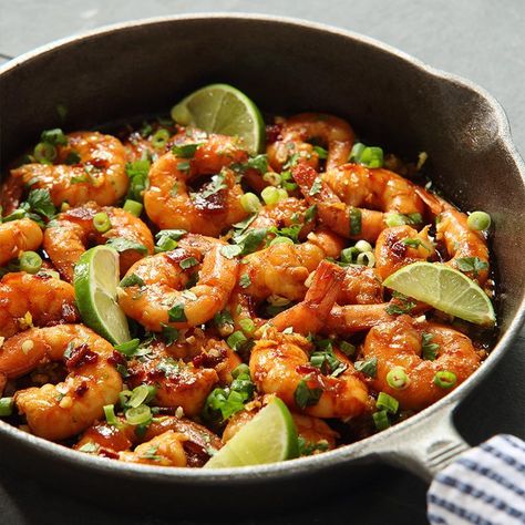 Chipotle-Honey Shrimp Honey Shrimp, Chipotle Shrimp, Honey Chipotle, Marry Me Chicken, Honey Sauce, Sauteed Chicken, Bon Appetite, Spinach And Cheese, Global Recipes