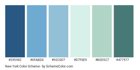 New York Color Scheme » Blue » SchemeColor.com Blue Pallets Color, Teal And Blue Color Palette, Light Blue Green Color Palette, Mint And Blue Color Palette, Blue Green Pallete Color, Green Blue Pallet Color, Light Blue Pallete, Green Blue Color Scheme, Blue And Green Color Pallete