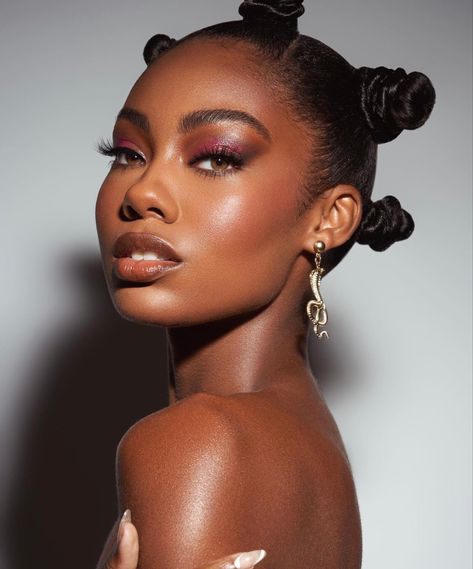 Beauty Head Shots, Beauty Headshots, Lilac Eyeshadow, Skin Moles, Beauty Makeup Photography, Makeup For Black Skin, Beauty Photoshoot, Beauty Games, Lower Lashes