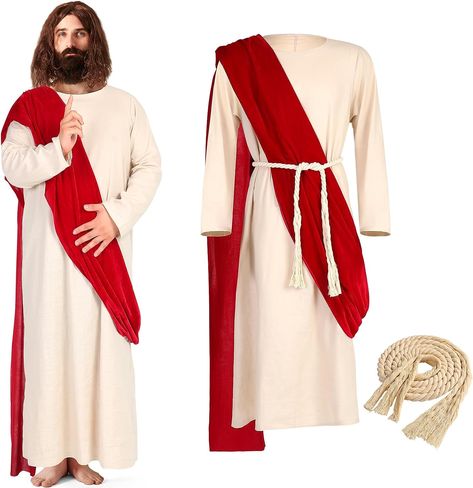 Jesus Costume For Kids, Diy Jesus Costume, Jesus Halloween Costume, Bible Costumes, Roman Soldier Costume, Jesus Halloween, Jesus Costume, Jesus Outfit, Biblical Clothing