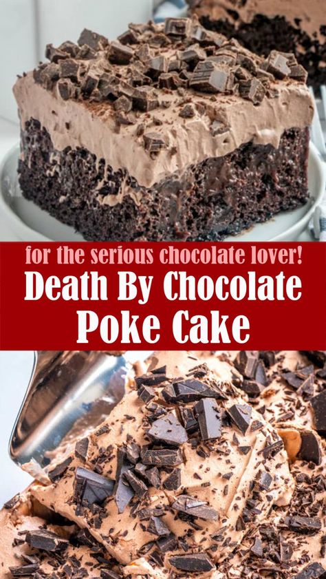 Smores Dessert, Cake Mix Ingredients, Diy Dessert, Chocolate Poke Cake, Torte Cupcake, Poke Cake Recipes, Slow Cooker Desserts, Dessert Aux Fruits, Dark Chocolate Cakes