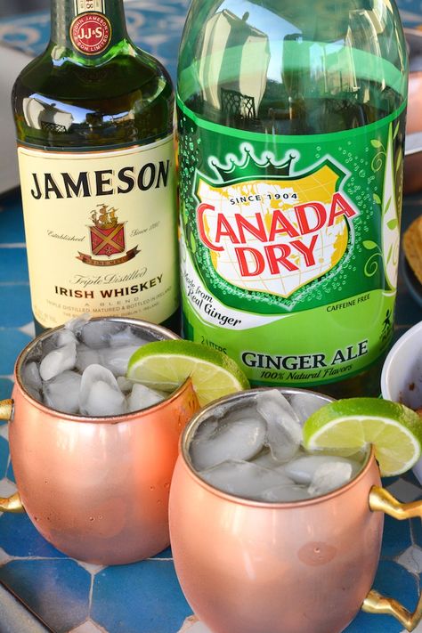 Irish Mixed Drinks St Pattys, Irish Cocktail Recipes, Irish Mule Recipe, Irish Mule, Irish Cocktails, Irish Coffee Recipe, Green Alcohol, St Patricks Day Drinks, Irish Dishes