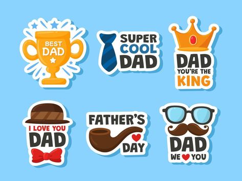 Fathers Day Sticker Set Fathers Day Stickers Free Printable, Fathers Day Toppers Printables, Father's Day Cake Topper Printable, Fathers Day Topper, Fathers Day Stickers, Bon Voyage Cake, Birthday Cake For Father, Happy Fathers Day Cake, Father's Day Stickers