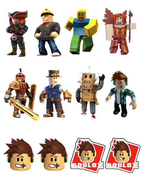 Roblox Cake Topper Free Printable For Boys, Roblox Printable Cake Topper Boy, Roblox Birthday Cake Topper Printable, Roblox Characters Boy Printable, Roblox Topper Printable, Roblox Cupcake Toppers Free Printables, Roblox Stickers Printable, Roblox Characters Png, Roblox Printable Cake Topper