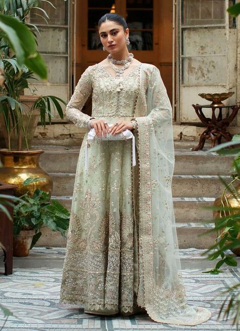 Freeshia Festive – Jade Doe Embroidered Pakistani Anarkali Pakistani Salwar Kameez, Pakistani Wedding Dresses, Pistachio Green, Dress Indian Style, Net Dupatta, Pakistani Outfits, Pakistani Wedding, Green Jade, Wedding Wear