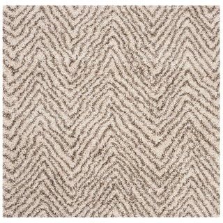 Safavieh Hudson Shag Gulja Rug (7' x 7' Square - Ivory/Grey) Classic Tile Design, Chevron Rugs, Classic Tile, Square Area Rugs, Old World Style, Shag Area Rug, Rustic Rugs, White Rug, Power Loom