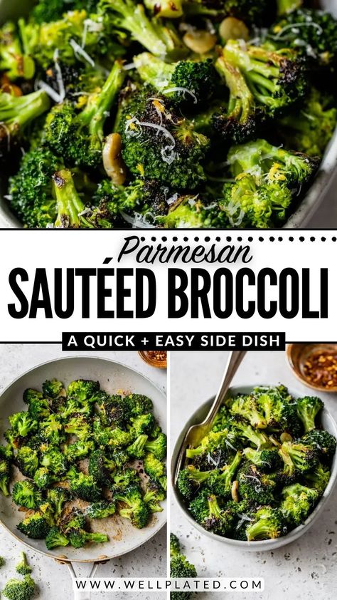 Low Cholesterol Broccoli Recipes, Broccoli Recipes Sauteed, Parmesan Broccoli Recipes, Sauce For Broccoli, Sautéed Broccoli, Seasoned Broccoli, Crock Pot Baked Potatoes, Broccoli Lemon, Broccoli Side Dish