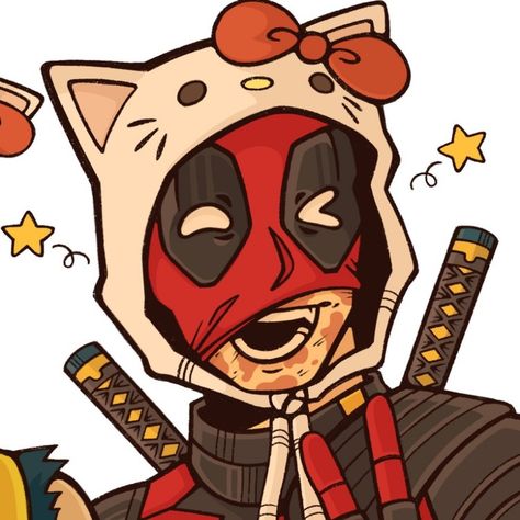 – #deadpool #wolverine by Jovu70337276 on twitter Red Hood And Deadpool, Deadpool Cute Art, X Men Matching Icons, Matching Wolverine And Deadpool Wallpaper, Deadpool And Wolverine Doodle, Deadpool Matching Pfp Couple, Matching Pfp Deadpool, Poolverine Pfp, Cowboy Deadpool Pfp