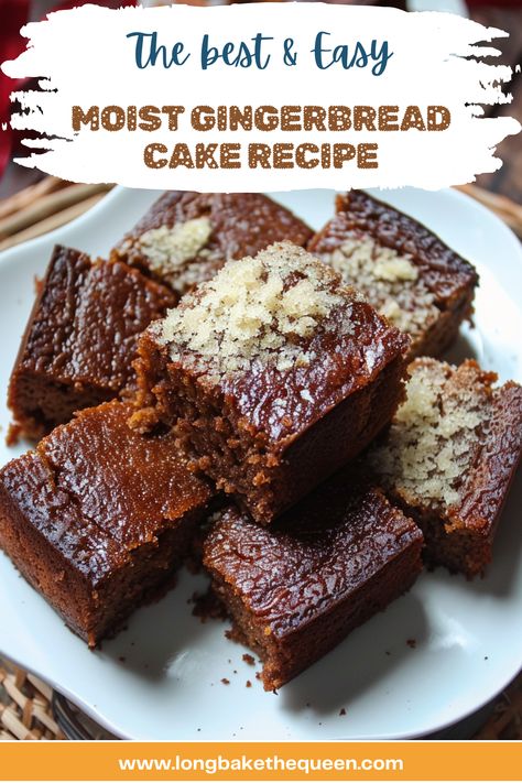 Savor the flavor of the season with this Easy and Moist Gingerbread Cake! A delightful mix of spices, honey, and brown sugar creates a comforting, moist treat perfect for any occasion. Ready in just 50 minutes, it's ideal for a cozy family dessert or a festive gathering. Want a heartwarming, delicious bake? Try this recipe today and fill your home with the aroma of spices! Ginger Snack Cake, Super Moist Gingerbread Cake, Small Gingerbread Cake, Homemade Gingerbread Cake, Gingerbread Cake Recipe Moist, Gingerbread Spice Cake, Sticky Gingerbread Cake, Chocolate Gingerbread Cake, Easy Gingerbread Cake Recipe