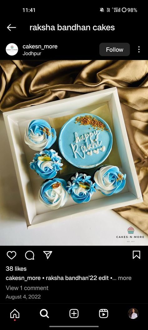 Rakhi Cupcake Ideas, Rakhi Bento Cakes, Rakhi Cake Hampers, Rakhi Special Cake, Raksha Bandhan Cake Ideas, Rakhi Hampers Ideas Bakery, Rakshabandhan Cake Ideas, Rakhi Cake Designs, Rakhi Cupcakes