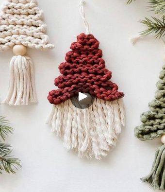 Step By Step Macrame, Macrame Gnome, Macrame Christmas, Home Handmade, Viral Reels, Macrame Tutorial, Christmas Gnome, Easy Step, Handmade Christmas