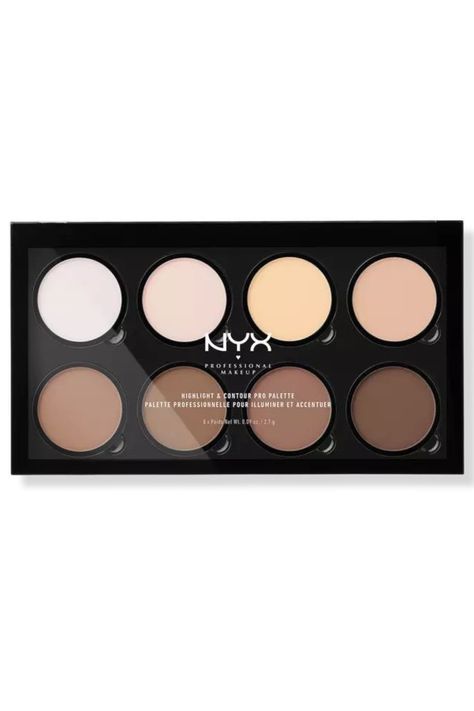 The NYX Professional Makeup Highlight & Contour Pro Palette is a versatile contouring palette priced at $18.22. It offers eight shades in one sleek palette, providing a wide range of options for highlighting and contouring. The palette includes both matte and shimmer shades, catering to different skin tones and preferences. The powders are finely milled and blend easily, allowing for seamless application and buildable coverage. Cool Toned Contour, Nyx Contour Palette, Nyx Contour, Nyx Palette, Contour Pallet, Highlighting And Contouring, Makeup Highlight, 20th Bday, Nyx Eyeshadow