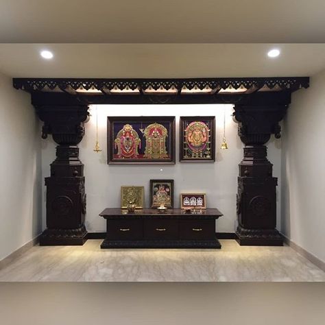 Housethome (@housethome) • Instagram photos and videos Indian Mandir For Home, Mandir For Home, Kitchen Design Small Space, Temple Design For Home, Indian Interiors, Pooja Room Door Design, Kitchen Decor Apartment, Pooja Room Design, Room Door Design