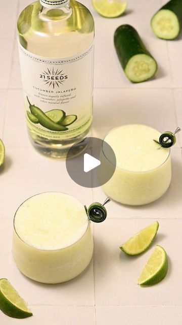 21Seeds Infused Tequila on Instagram: "Rally the group chat… a new frozen marg recipe just dropped 🫢  The Frozen Cucumber Coconut Margarita   Recipe:  🥒 4 ounces ice 🥒 1 cup chopped cucumber 🥒 2 ounces lime juice 🥒 1 ounce agave nectar 🥒 4 ounces Cucumber Jalapeno Blanco Tequila 🥒 4 ounces cream of coconut 🥒 Garnish with a cucumber spiral #21Seeds" Cucumber Spiral, Coconut Margarita Recipe, Marg Recipe, Infused Tequila, Tequila Recipe, Cream Of Coconut, Coconut Margarita, The Group Chat, Jalapeno Margarita