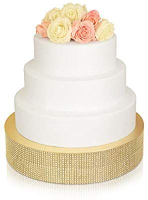 Amazon.com | " OCCASIONS" Bling Wedding Cake Stand (Holds 150 lbs), Cupcake Base, Decorating Party Centerpiece (12 inch Round, Gold): Cake Stands Blush Wedding Cake, Wedding Cake Base, Rhinestone Wedding Cake, Cheap Wedding Cakes, Rustic Wedding Cake Stand, Bling Wedding Cakes, Silver Cake Stand, Bling Cakes, Rustic Cake Stands