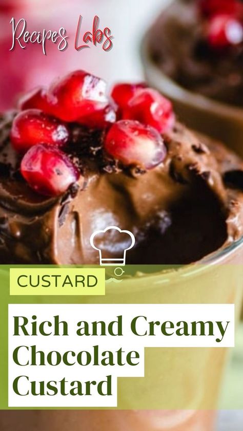 Rich and Creamy Chocolate Custard Chocolate Egg Custard, Cooked Custard Recipe, Custard Cake Filling, Pancake Recipe Without Eggs, Chocolate Custard Recipe, Filling For Cakes, Pancakes Chocolate, Short Recipes, Custard Recipe