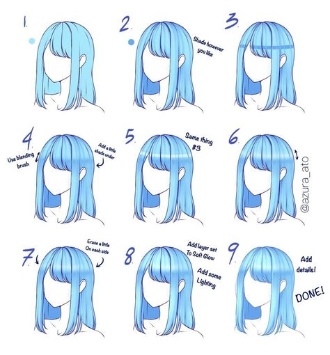 How To Draw Anime, Pelo Anime, Drawing Hair Tutorial, Manga Hair, Anime Tutorial, Hair Drawing, Draw Anime, How To Draw Anime Hair, Coloring Tutorial