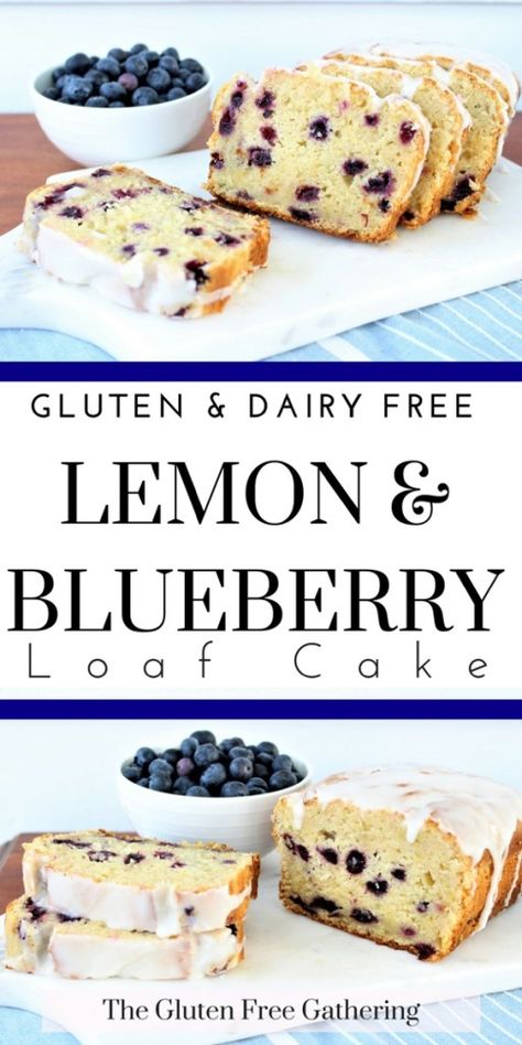 Lemon Blueberry Loaf Cake, Blueberry Loaf Cake, Blueberry Loaf Cakes, Glutenfri Baking, Lemon Blueberry Loaf, Dairy Free Bread, Dairy Free Baking, Blueberry Loaf, Dairy Free Snacks