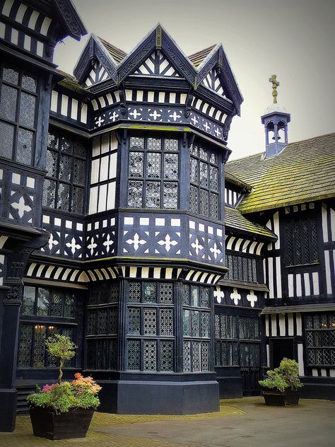 Bramall Hall, a timber framed Tudor era manor house in Stockport, Greater Manchester, England by perseverando Tudor Era, Tudor Style Homes, Medieval Houses, Gothic Design, Tudor House, Manchester England, Tudor Style, Greater Manchester, Stately Home