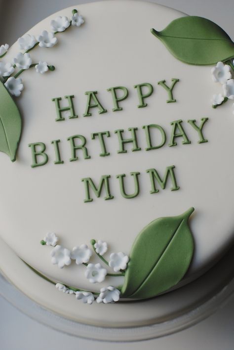 Lili Of The Valley Flowers, Lily Of The Valley Cake, Mother's Cake, Mother Cake, Box Cakes, Chocolate Sculptures, Circle Mehndi, Making Cakes, Fathers Day Cake