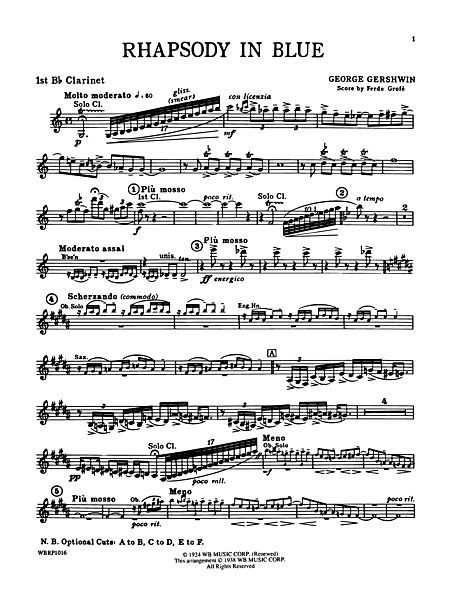 Rhapsody in Blue - George Gershwin Bohemian Rhapsody Tabs Guitar, Bohemian Rhapsody Guitar Tab, Tenor Saxophone Sheet Music Easy, Pink Panther Tenor Sax Sheet Music, Careless Whisper Tenor Sax Sheet Music, Stevie J, Clarinet Music, Clarinet Sheet Music, Rhapsody In Blue