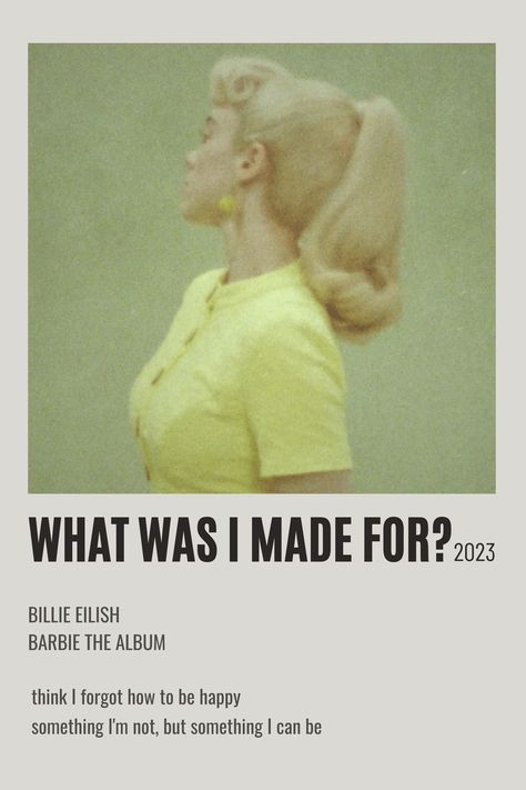 #songposter #polaroidposter #poster #song #BillieEilish #TV #GuitarSongs #NDA #Happierthanever #Billie #BillieEilishposter #EverythingIWanted #barbie #WhatWasIMadeFor Picture Song, Printable Wall Collage, Music Poster Ideas, Music Poster Design, Poster Room, Music Album Covers, Picture Collage Wall, Music Album Cover, Music Wall