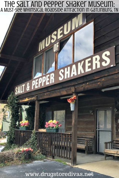 The Salt and Pepper Shaker Museum in Gatlinburg, TN is a Must-See  Whimsical Roadside Attraction. Find out why at www.drugstoredivas.net.  #gatlinburg #gatlinburgtn #gatlinburgtennessee #gsmnp  #saltandpeppermuseum #reststop Things To Do In Gatlinburg, Foreign Correspondent, Smokey Mountains Vacation, Alpine Coaster, Cades Cove Tennessee, Gatlinburg Vacation, Christmas Place, Tennessee Vacation, Gatlinburg Tennessee