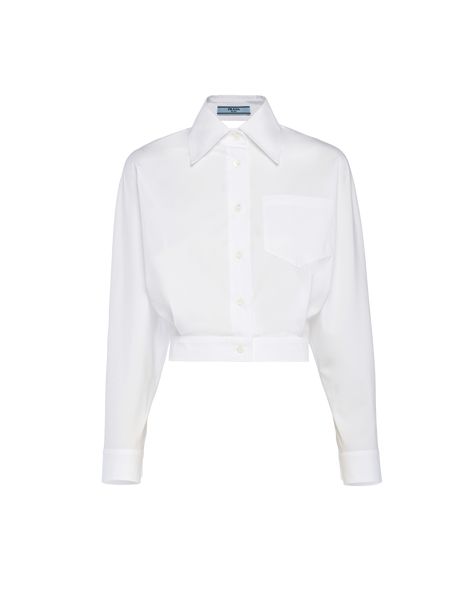 Prada Outfits, Chanel Fashion Show, Prada Collection, Shirt Cuff, Poplin Shirt, Leather Dress, Shirt Women, White Tops, Hogwarts