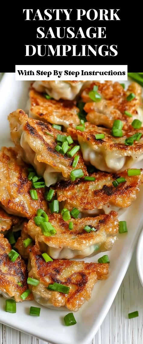 Image for Tasty Pork Sausage Dumplings Pork And Spinach Dumplings, Gluten Free Pork Dumplings, Meals With Pork Sausage Ground, Recipes With Ground Pork, Sausage Dumplings, Stuffed Dumplings, Making Dumplings, Pork Dumplings, How To Make Dumplings