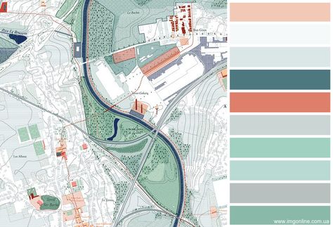 Architectural Color Scheme, Architecture Portfolio Colour Scheme, Urban Planning Color Palette, Architecture Poster Color Palette, Site Analysis Color Palettes, Architecture Color Palette Diagram, Color Palette For Portfolio, Diagram Color Palette, Architecture Color Palette Presentation