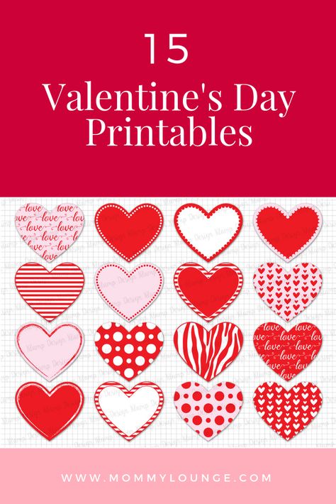 Valentines Day Printable that are free to print and download.  Find adult cards, banners and other crafts ... Free printables are always appreciated!  #printables #valentinesdayprintable #valentinesdaycraft #valentinesday Printable Valentine Decorations, Valentines Day Decorations Printables, Valentine Hearts Printable Free, Valentines Day Cards Printable Free, Hearts To Print Free Printable, Valentine Clip Art Free Printables, Free Heart Printables, Valentine Cards Printable Free, Free Printable Hearts