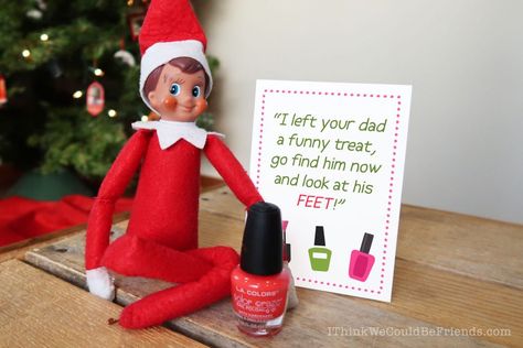 35 New Elf on the Shelf Ideas: #8 Nail Polish Prank Tree Props, Elf Ideas Easy, Elf On Shelf, Elf Kit, Awesome Elf On The Shelf Ideas, Elf Props, Elf Activities, Xmas Elf, Elf Antics