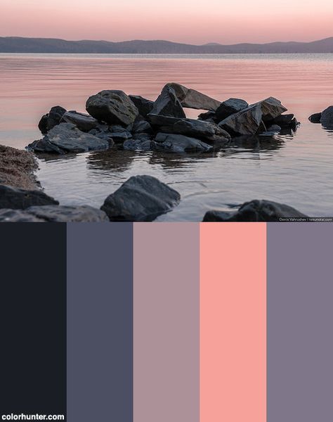 Pink Sunrise In The Early Morning At Turgoyak Lake Color Scheme from colorhunter.com Early Morning Color Palette, Dawn Colour Palette, Sunrise Aesthetic Color Palette, Sunrise Pallet Colour Palettes, Mountain Sunrise Color Palette, Sunrise Color Palette Mornings, Sunrise Colors, Sunset Colors, Early Morning