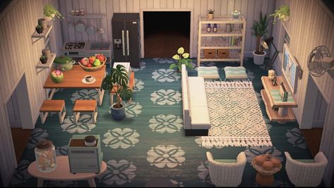 Beach Home Interiors, Beach Living Room, Beach House Living Room, Animal Crossing Wild World, New Animal Crossing, Beach House Interior, Beach House Design, Animal Crossing Game, Animal Crossing Qr