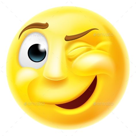 Winking Emoji Emoticon by Krisdog A happy winking emoji emoticon smiley face character winking one eye Bomb Emoji, Winking Emoji, Animated Smiley Faces, Emoticon Faces, Happy Smiley Face, Funny Emoji Faces, Smiley Emoji, Emoji Images, Emoji Faces