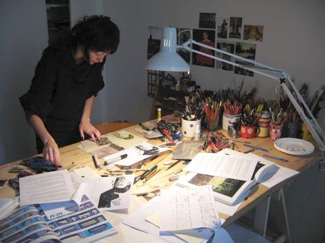 Beatrice Alemagna, George Condo, In Her Studio, Creativity Exercises, Artistic Space, Art Studio At Home, Creative Workspace, Art Corner, Artist Aesthetic