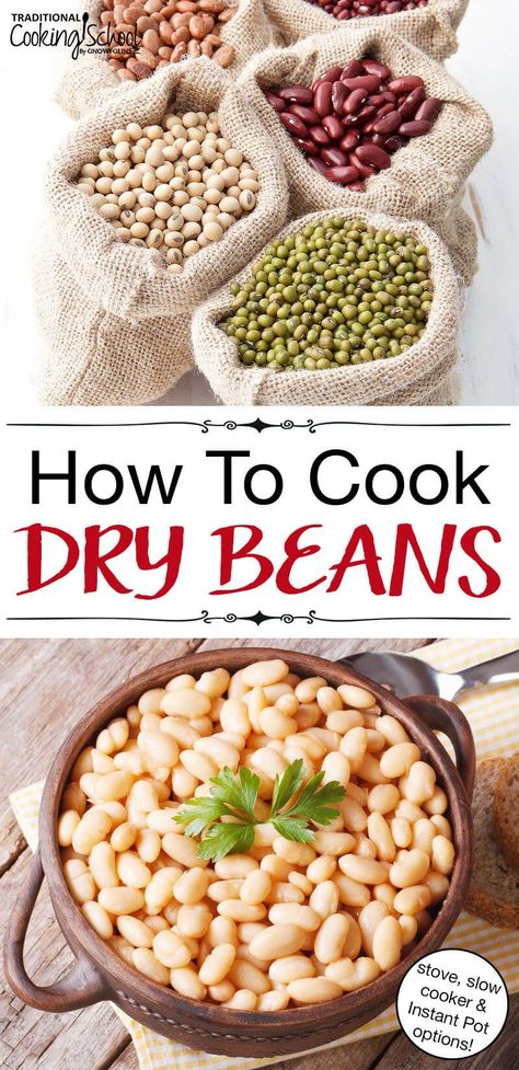 Stockpot Recipes, Cooking Dry Beans, Cook Dry Beans, Pressure Cooker Beans, Dry Beans Recipe, Beans In Crockpot, White Bean Recipes, How To Soak Beans, Cooking Dried Beans