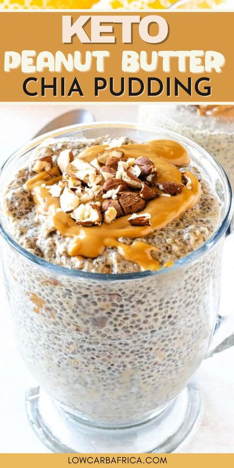 Keto Chia Seed Recipes, Peanut Butter Chia Pudding, Pudding Recept, Chia Pudding Recipes Healthy, Keto Chia Pudding, Chia Recipe, Keto Peanut Butter, Chia Seed Recipes, Chia Pudding Recipes