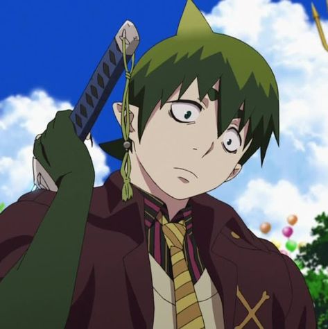 Blue Exorcist, Green, Anime, Hair, Blue