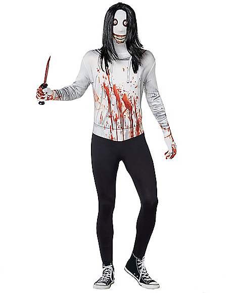 Adult Jeff the Killer Skin Suit Costume - Spirithalloween.com Jeff The Killer Costume, Scary Kids Costumes, Killer Costume, Scary Kids, Creepy Faces, Scary Halloween Costume, Costume For Kids, Scary Halloween Costumes, Scary Costumes